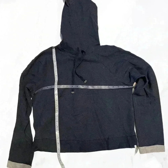 Kit And Ace casual athletic classic grey long sleeve cropped drawstring hoodie S - Picture 3 of 3